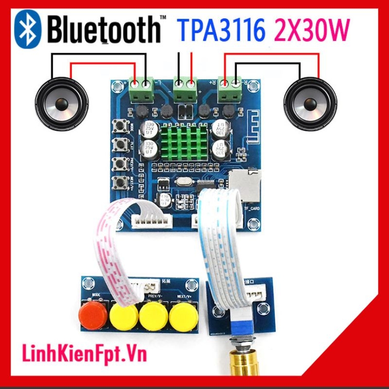 Mạch khuếch đại âm thanh Bluetooth TPA3116 2X30W