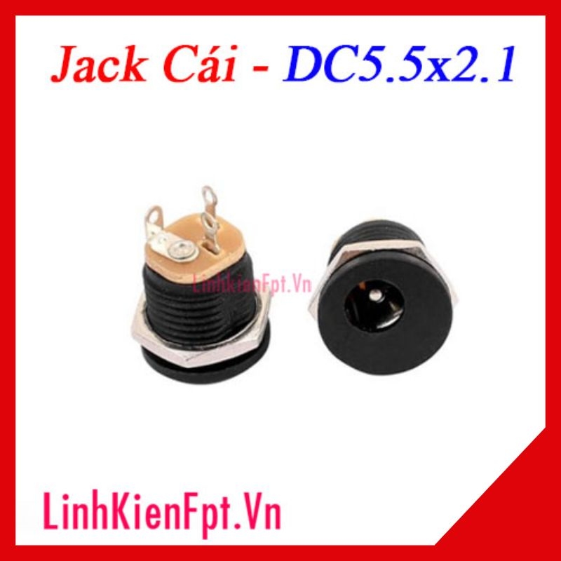 Jack Nguồn DC5.5x2.1mm Có Ốc Vặn- Cái