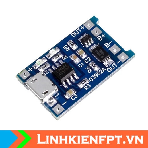 Mạch Sạc Pin Lithium TP4056 1A Micro USB V2 - Có IC Bảo Vệ Quá Dòng