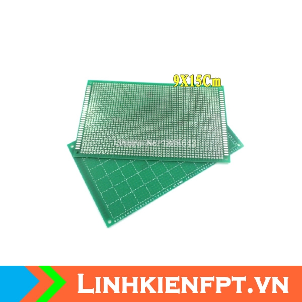 PCB Đục Lỗ 9x15cm 2 Mặt Phủ Xanh