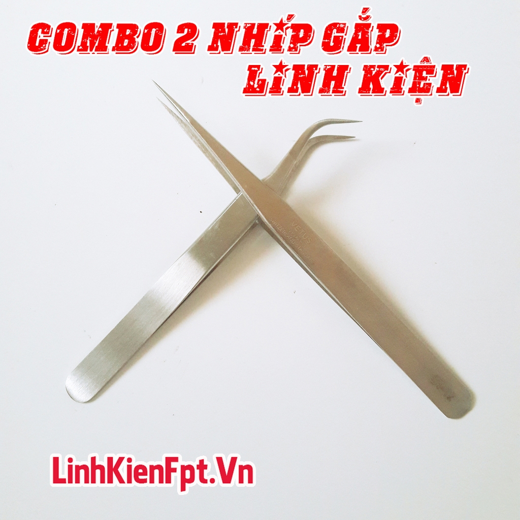 Nhíp Gắp Linh Kiện Điện Tử Thép Không Gỉ - COMBO