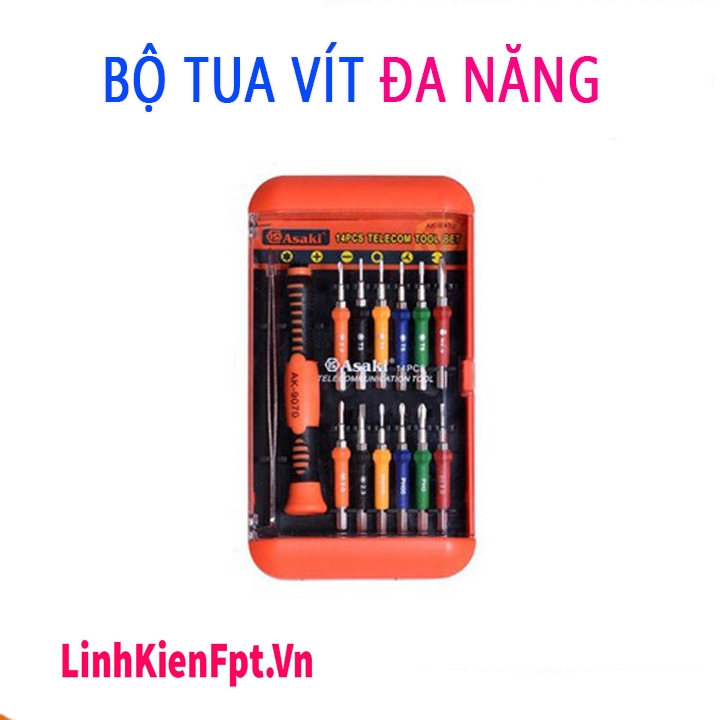 Bộ tua vít đa năng 14 chi tiết Asaki 9070