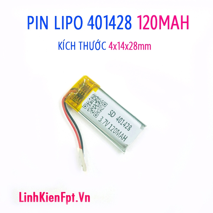 Pin Lipo 401428 120MAH Pin tai nghe