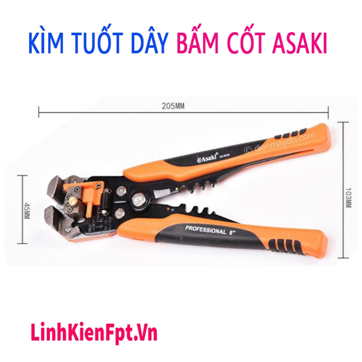 Kìm tuốt , bấm cốt dây asaki 0339