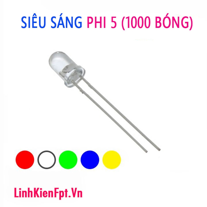 Led siêu sáng  5mm gói 1000 bóng