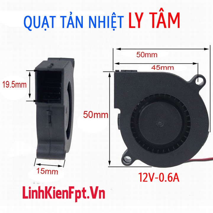 Quạt Tản Nhiệt 12V Ly Tâm , Quạt Sên  Siêu Yên Tĩnh