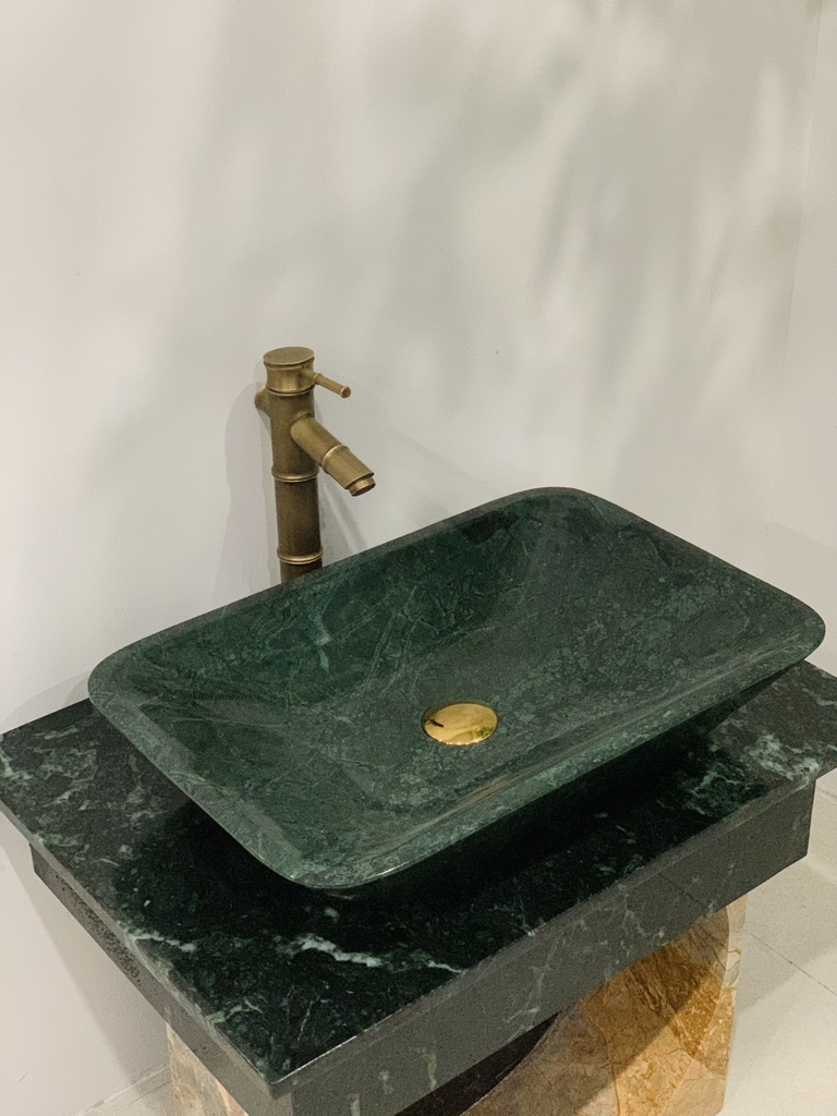 NATURAL STONE BATHROOM BASIN - INDIA GREEN - BST60