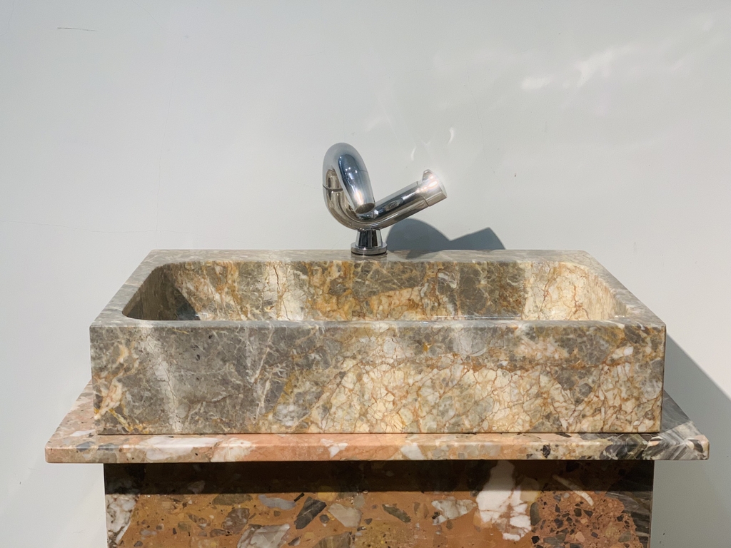 NATURAL STONE BATHROOM BASIN - GOLD FOREST - BST97