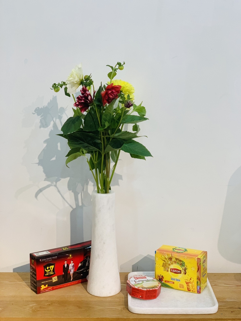 STONE PRODUCT - MARBLE FLOWER VASE BH3011 - CRYSTAL WHITE