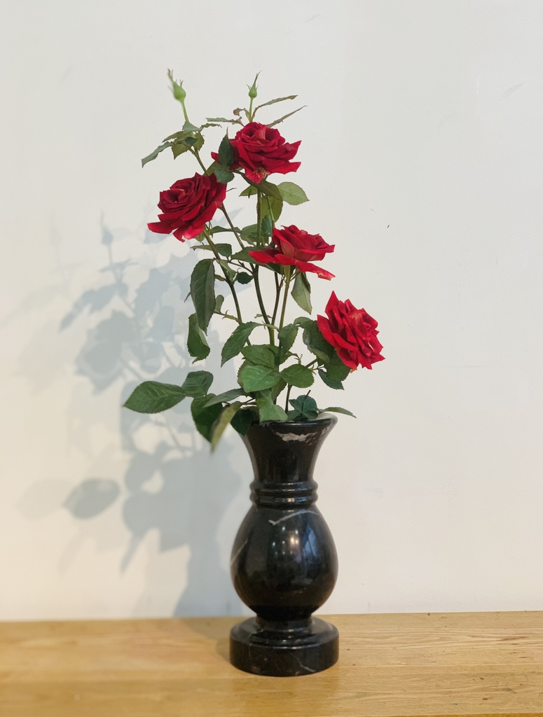 STONE PRODUCT - MARBLE FLOWER VASE BH2511 - BLACK