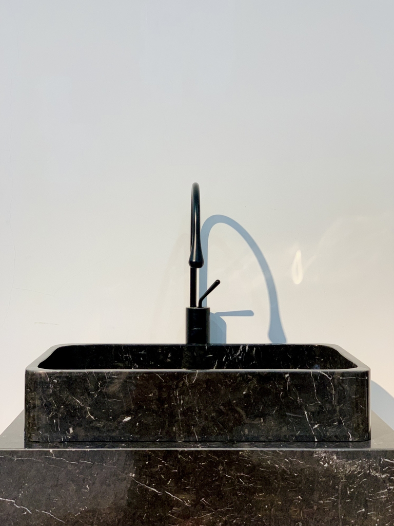 NATURAL STONE BATHROOM BASIN - MARBLE BLACK - DCN37