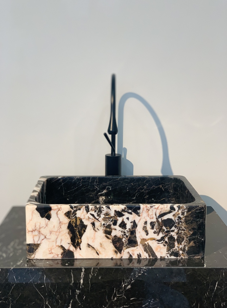 NATURAL STONE BATHROOM BASIN - COW BROWN - CNM03