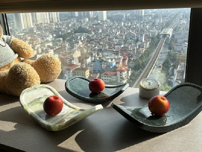 REAL MARBLE - CURVED TRAY - EXKI23 - GREEN ONYX