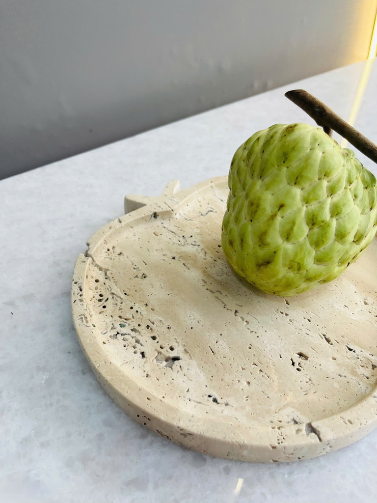 REAL MARBLE - APPLE TRAY - EXMTR10 - TRAVERTINE