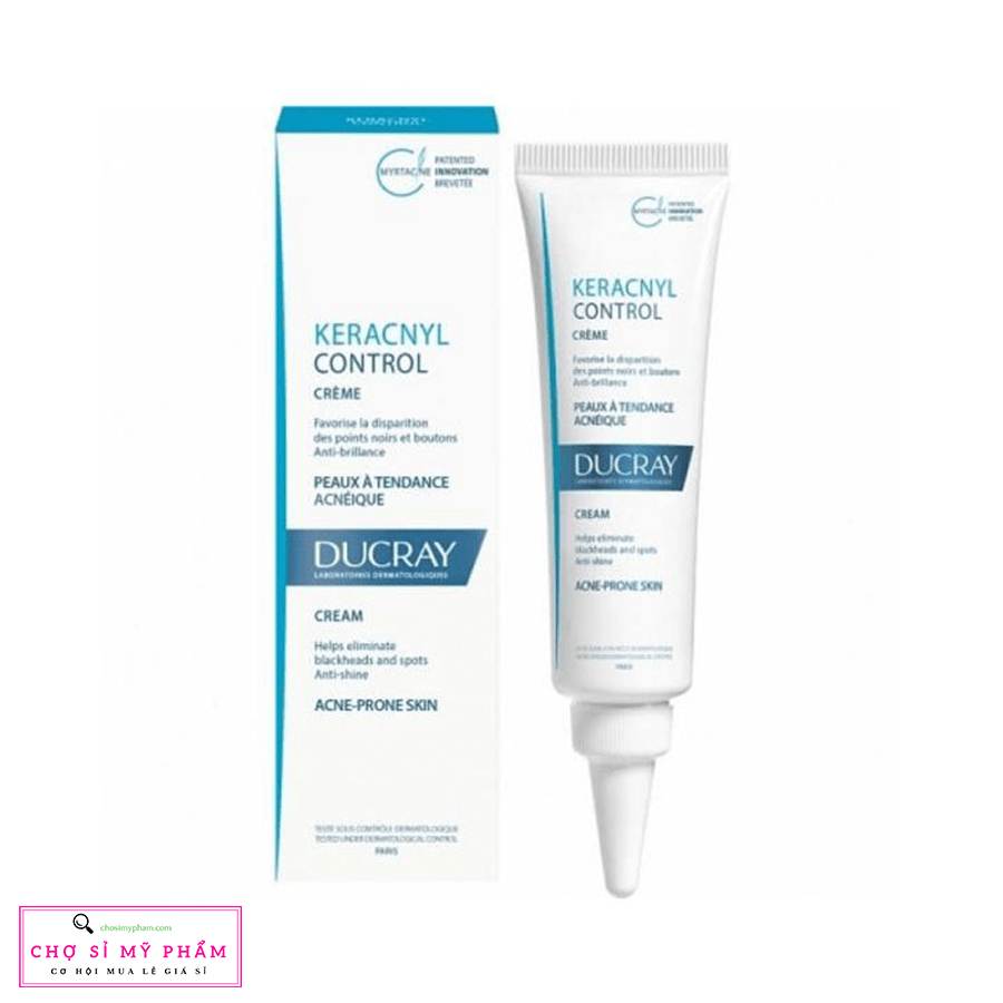 Kem dưỡng giảm mụn trứng cá, mụn đầu đen, giảm tiết bả nhờn Ducray Keracnyl Control Cream 30ml