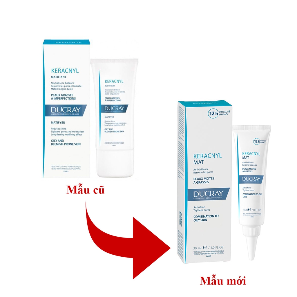 Kem Giữ Ẩm, Giảm Nhờn, Se Khít Lỗ Chân Lông Ducray Keracnyl Matifyer 40ml