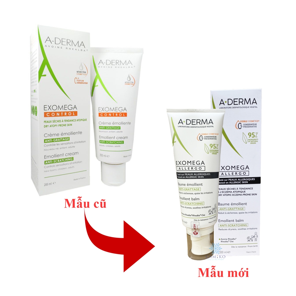 Kem hỗ trợ giảm ngứa da cơ địa A-derma Exomega Control Cream 200ml