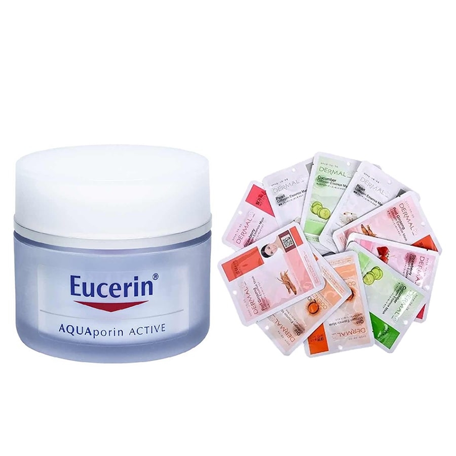[Tặng 2 mặt nạ] Kem dưỡng ẩm cho da thường da hỗn hợp Eucerin AQUAporin ACTIVE 50ml