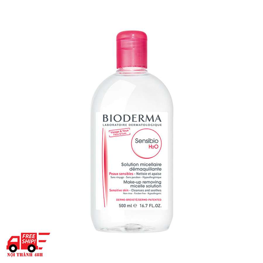 Nước tẩy trang dịu nhẹ dành cho da nhạy cảm Micellar Sensibio H2O Bioderma 500ml