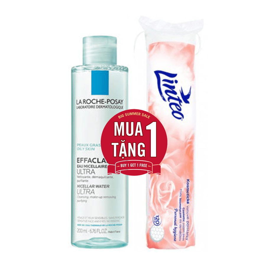 [Tặng bông tẩy trang] Nước Tẩy Trang cho da dầu mụn Micellar Water Ultra Oily La Roche Posay 200ml