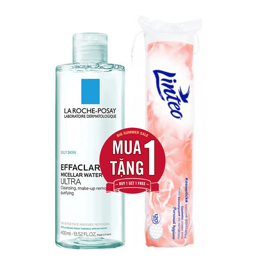 [Tặng bông tẩy trang] Nước Tẩy Trang cho da dầu mụn Micellar Water Ultra Oily La Roche Posay 400ml