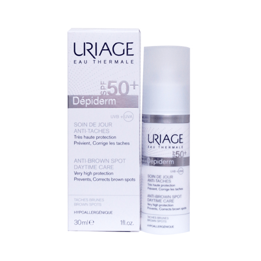 Kem bảo vệ ban ngày, ngăn ngừa đốm nâu và tàn nhang Uriage Depiderm SPF50 Soin Jour Anti-taches