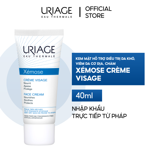 Kem Uriage Xemose Creme Visage 40ml - làm dịu da khô căng, làm mềm da dành cho da