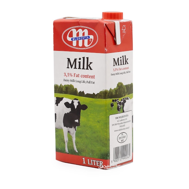 Sữa Tươi Nguyên Chất Tiệt Trùng MLEKOVITA 1 Lít
