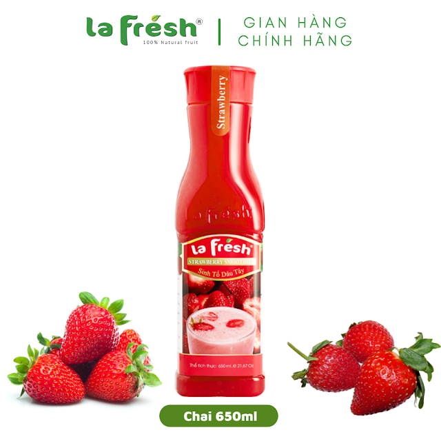 Sinh Tố Dâu Tây LaFresh - Chai 650 ml