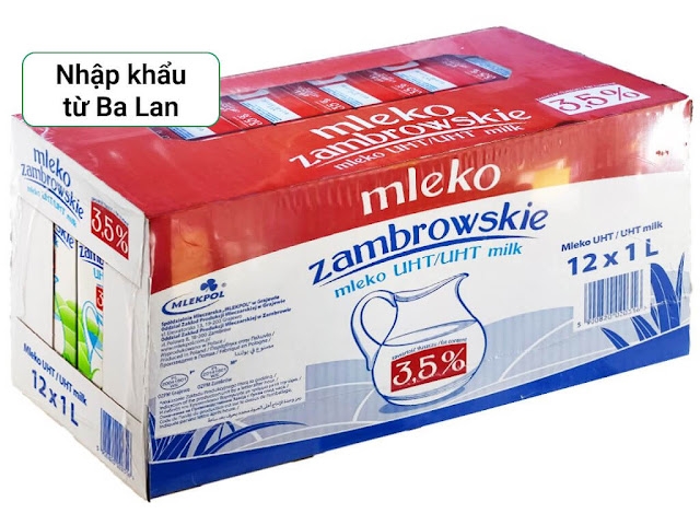 Thùng 12 Hộp Sữa Tươi Tiệt Trùng Mleko Zambrowskie 3,5% Béo