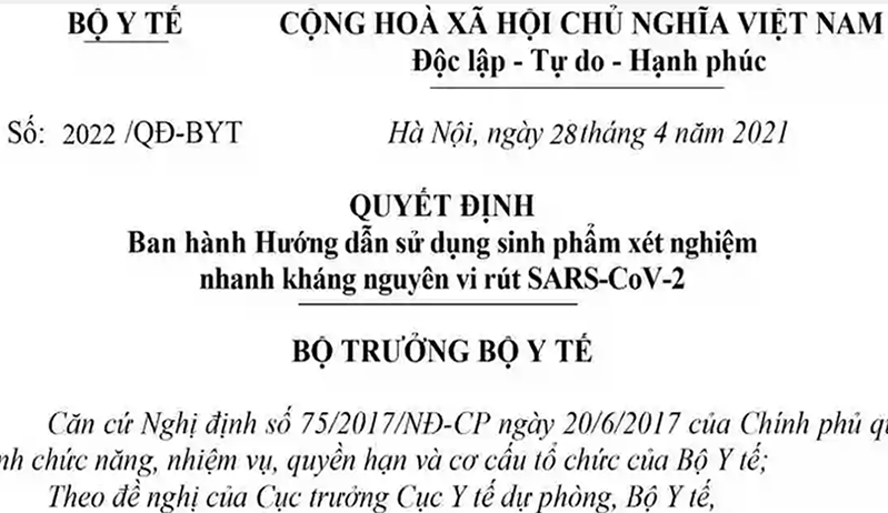 Quyết định 2022/QĐ-BYT ban hành 