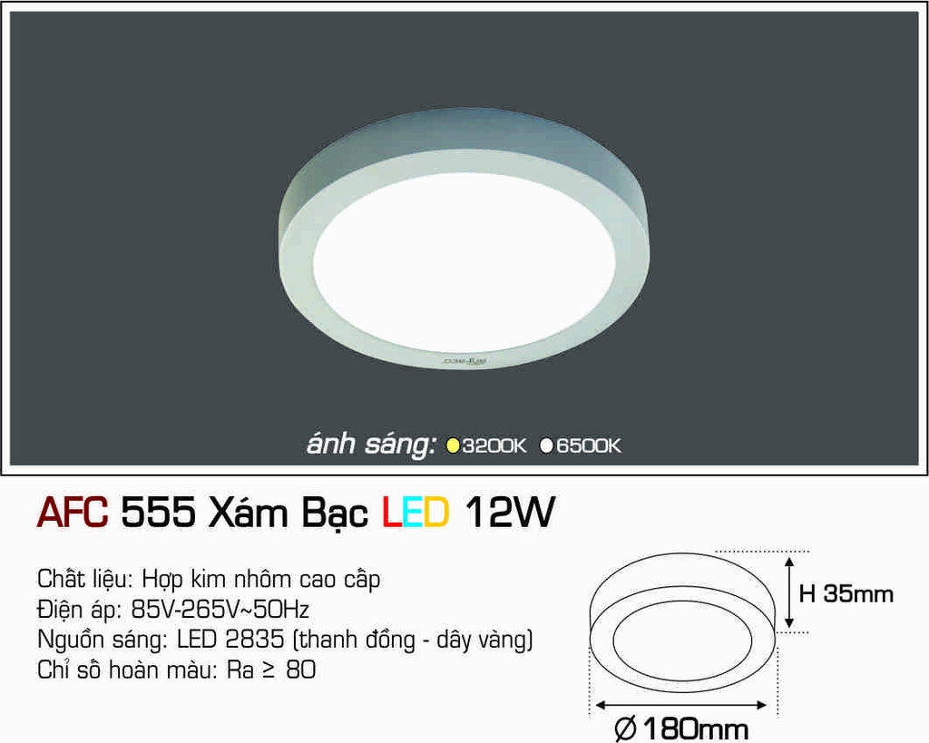 AFC 555 XÁM BẠC LED