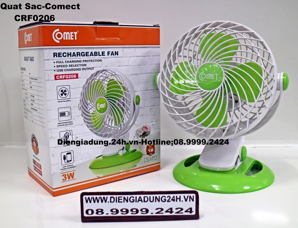 Quạt sạc comect - CRF0206
