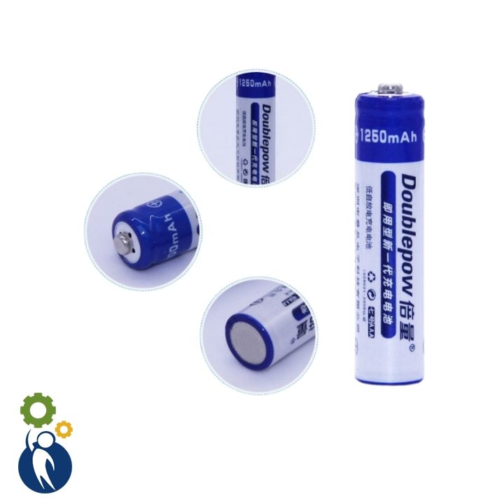 COMBO Bộ Sạc Pin AAA DOUBLEPOW + 2 Pin Sạc AAA 1250mAh