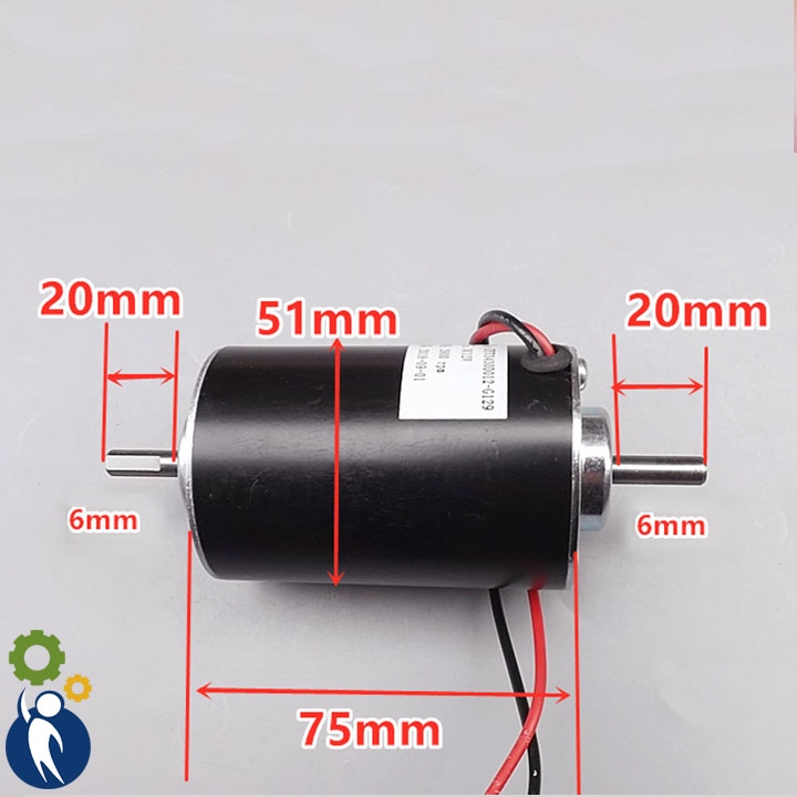 Motor 12V 30W 2 Trục 2900rpm