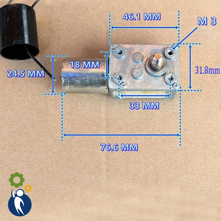 Motor Giảm Tốc 12V Mã 370 3rpm