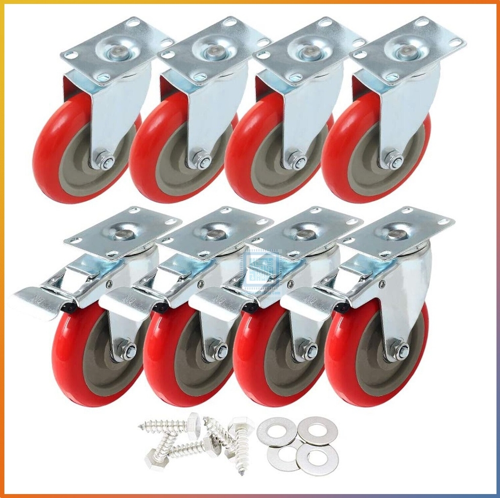 Bánh xe PU to chịu lực chống ồn Hàn Quốc chịu lực đường kính 15cm, 20cm chất lượng cao