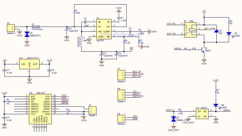 Mạch Điều Khiển Wifi Relay ESP8266 V12