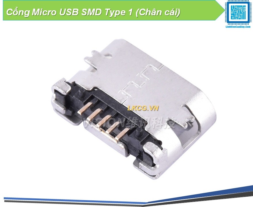 Cổng Micro USB SMD Type 1 (Chân cái)