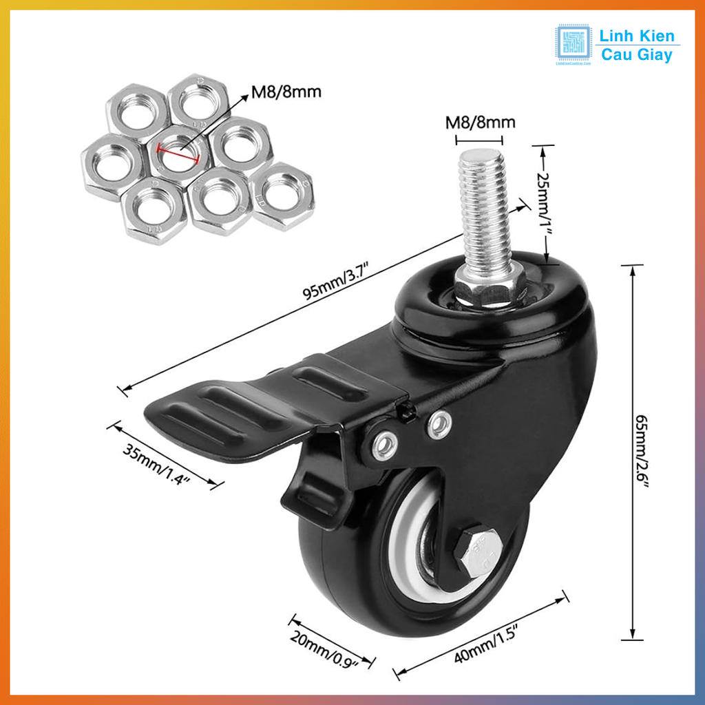 Bánh xe chịu lực đầu vít
