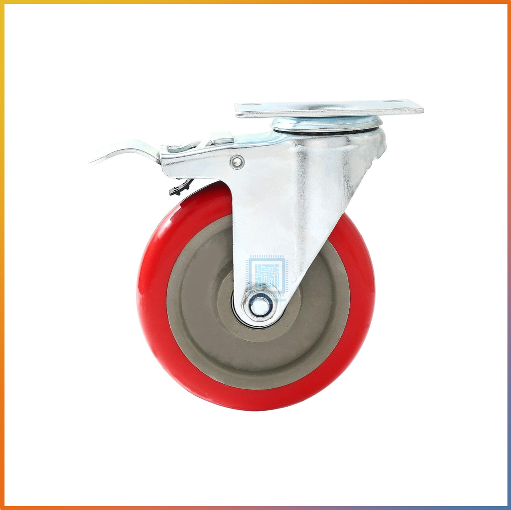 Bánh xe PU to chịu lực chống ồn Hàn Quốc chịu lực đường kính 15cm, 20cm chất lượng cao