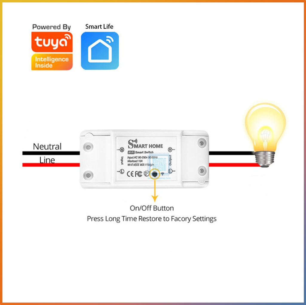 Công Tắc Thông Minh Wifi Hẹn Giờ Điều Khiển Từ Xa Tuya Basic 2200W Bản Quốc Tế