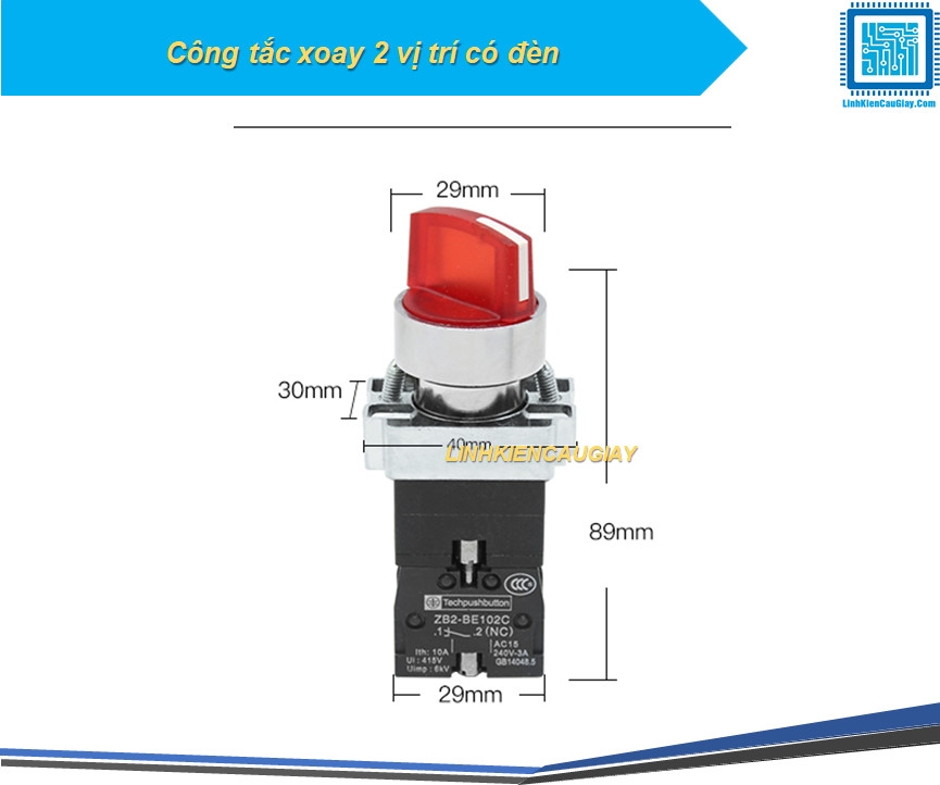 Công tắc xoay 2 vị trí có đèn