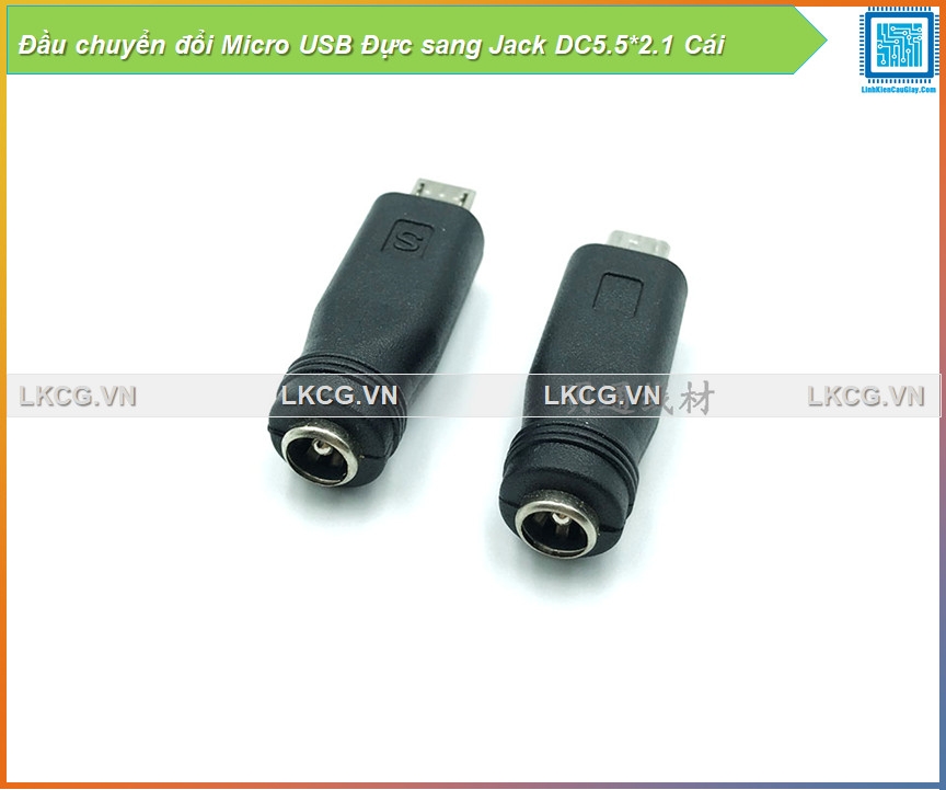 Đầu chuyển đổi Micro USB Đực sang Jack DC5.5*2.1 Cái