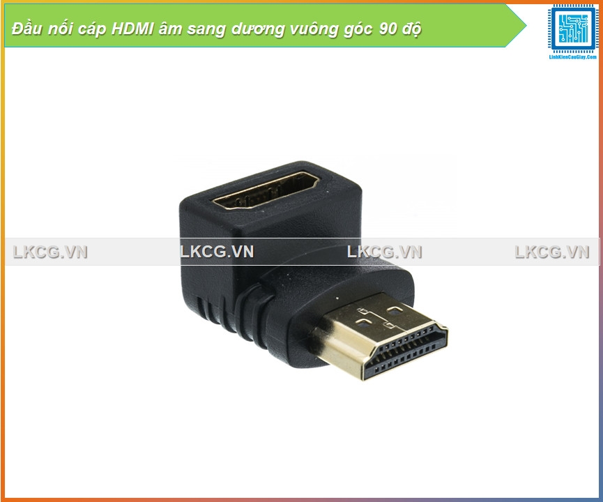 Đầu nối cáp HDMI âm sang dương vuông góc 90 độ