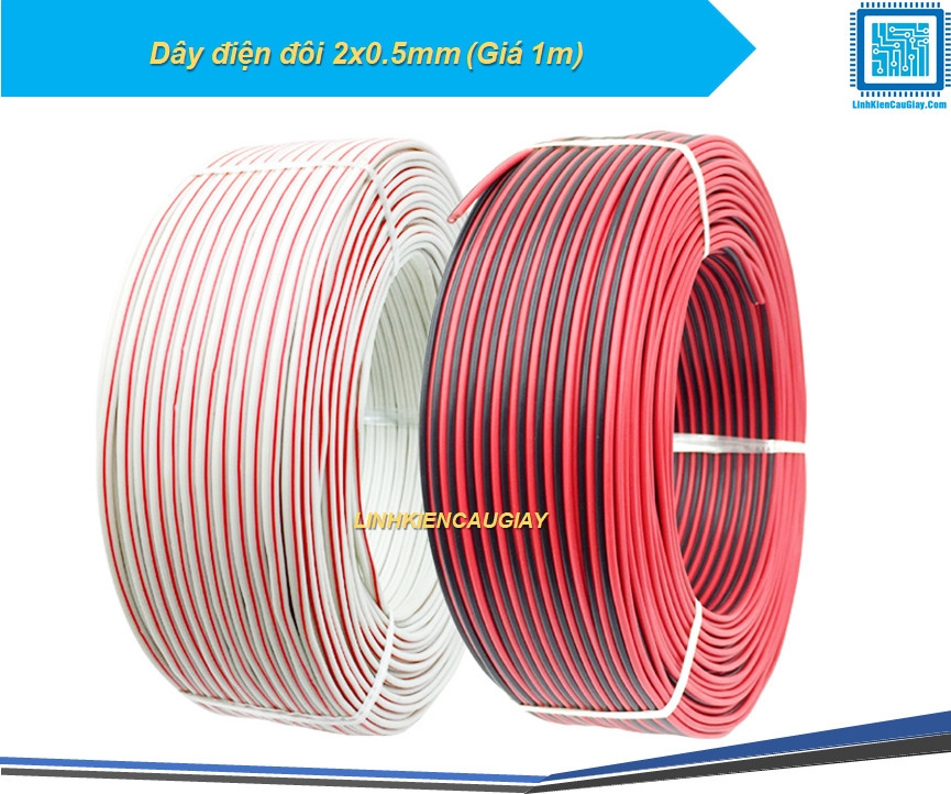 Dây điện đôi 2x0.5mm (Giá 1m)