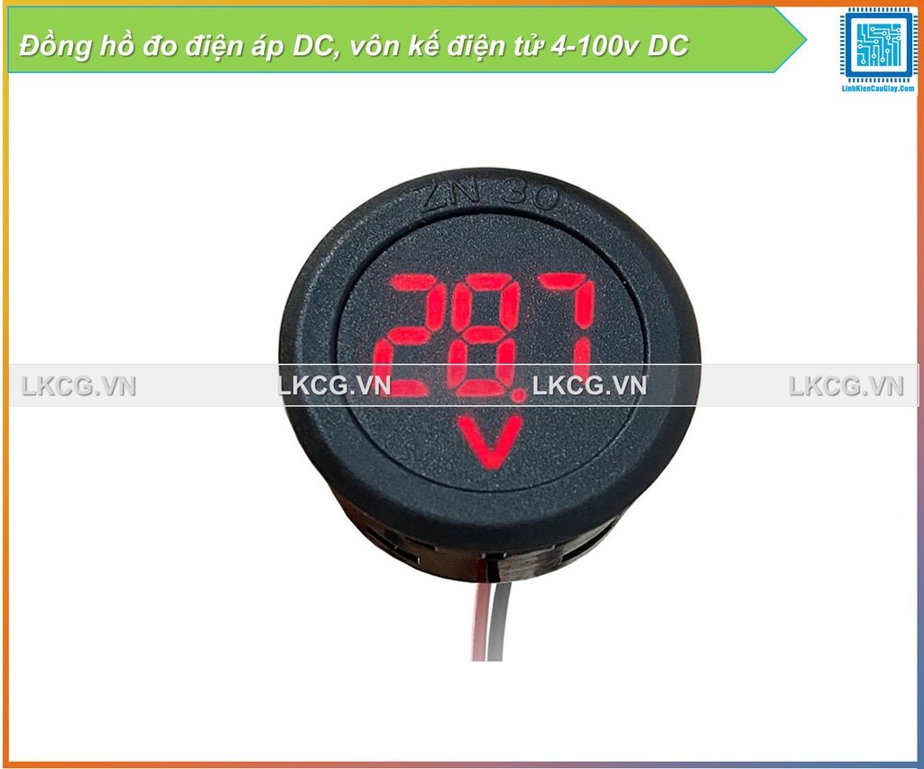 Đồng hồ đo điện áp DC, vôn kế điện tử 4-100v DC