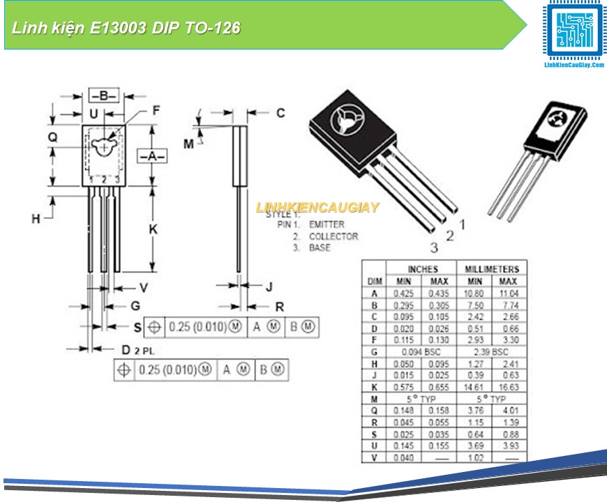 Linh kiện E13003 DIP TO-126