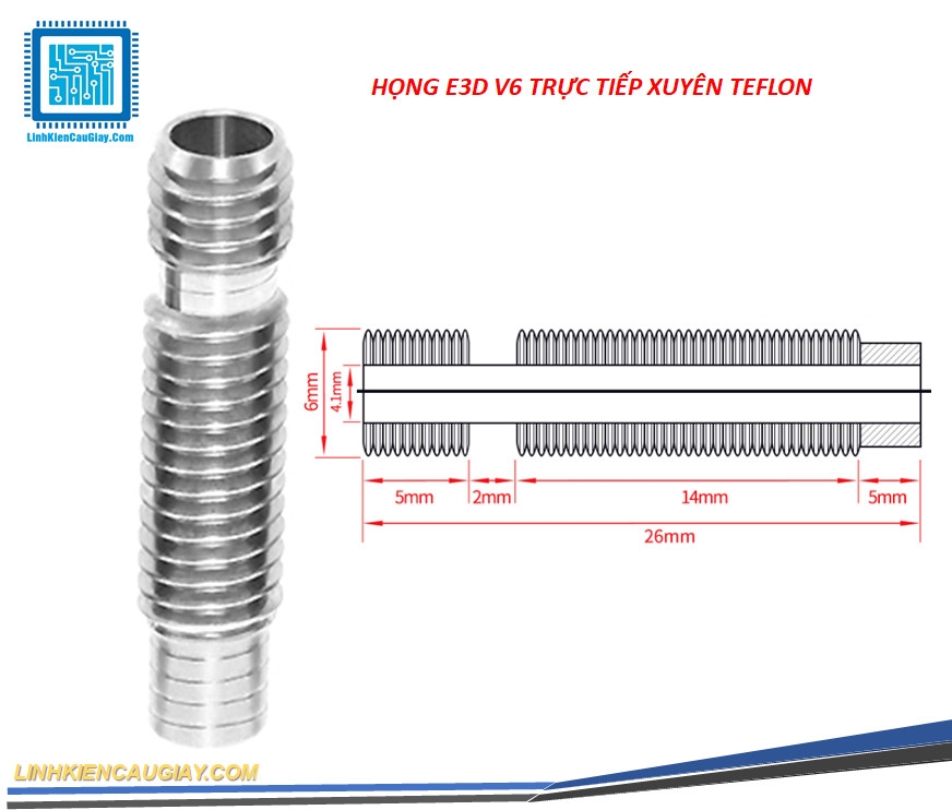 HỌNG DẪN NHỰA E3D V6 1.75MM TRỰC TIẾP CÁC LOẠI