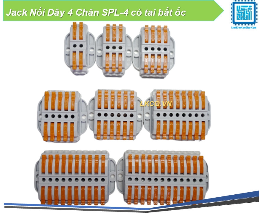 Jack Nối Dây 4 Chân SPL-4 có tai bắt ốc